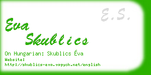 eva skublics business card